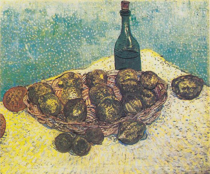 Still Life with Bottle, Lemons and Oranges, Vincent Van Gogh